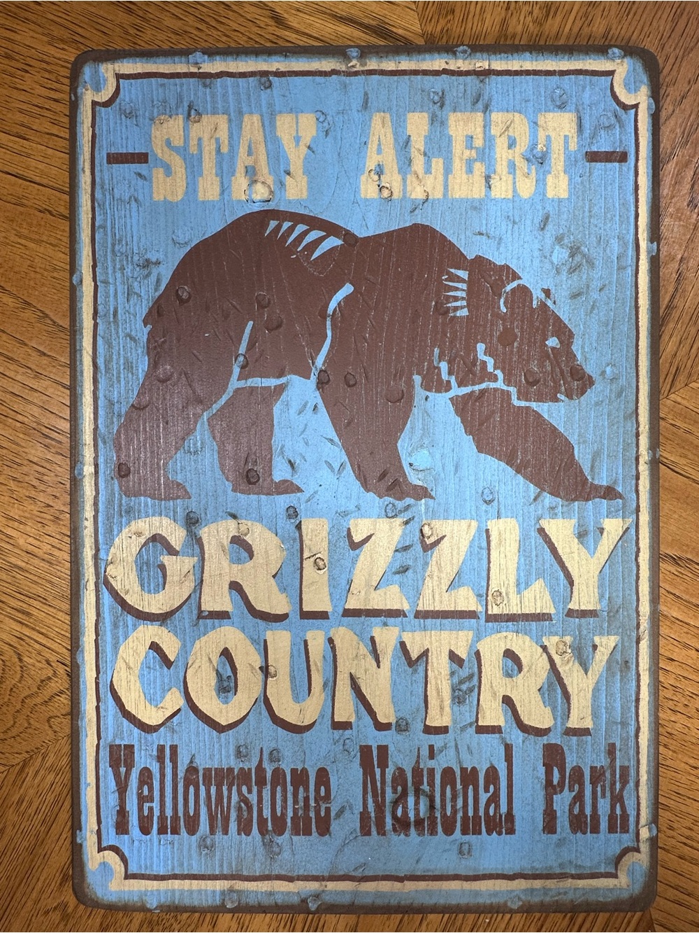 Vintage Fred Harvey Yellowstone Wood Sign Room Decor